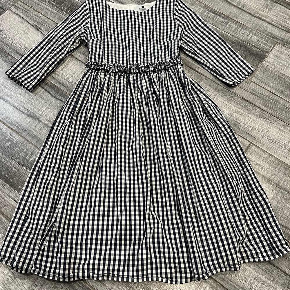 Navy blue and white square dress